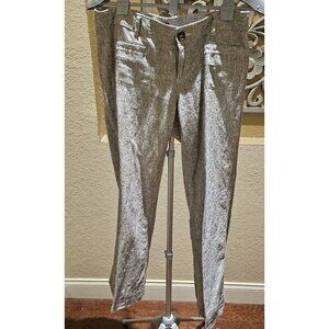 Express Women's Linen-Blend Business Casual Gray Trouser Y2K Pants Size 8